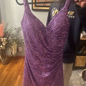 Glamorous Purple Sequin Mini Dress